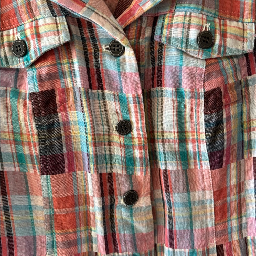 Christopher & Banks Plaid Patchwork Jacket-Medium - image 3